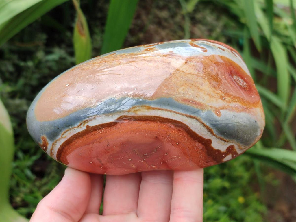 Polished On One Side Polychrome Jasper Nodules x 6 From NW Coast, Madagascar