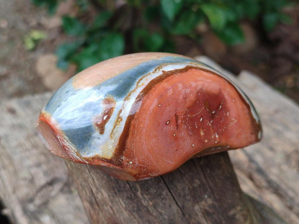 Polished On One Side Polychrome Jasper Nodules x 6 From NW Coast, Madagascar