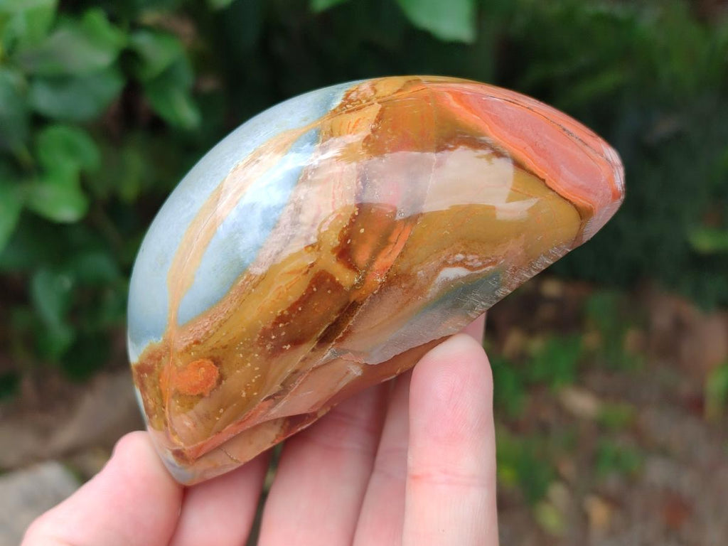 Polished On One Side Polychrome Jasper Nodules x 6 From NW Coast, Madagascar