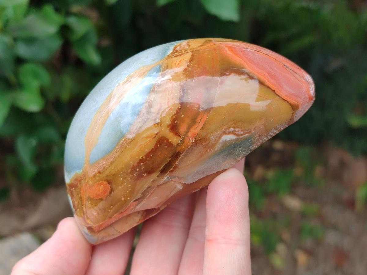Polished On One Side Polychrome Jasper Nodules x 6 From NW Coast, Madagascar
