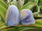 Polished Blue Lace Agate Standing Free Forms x 4 From Nsanje, Malawi