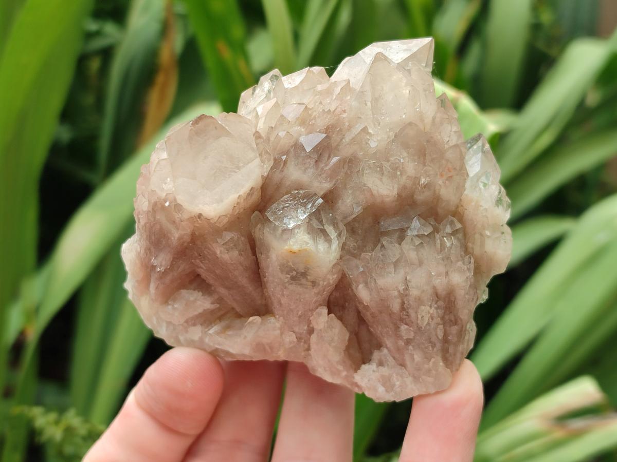 Natural Smokey Phantom Quartz Clusters x 3 From Luena, Congo