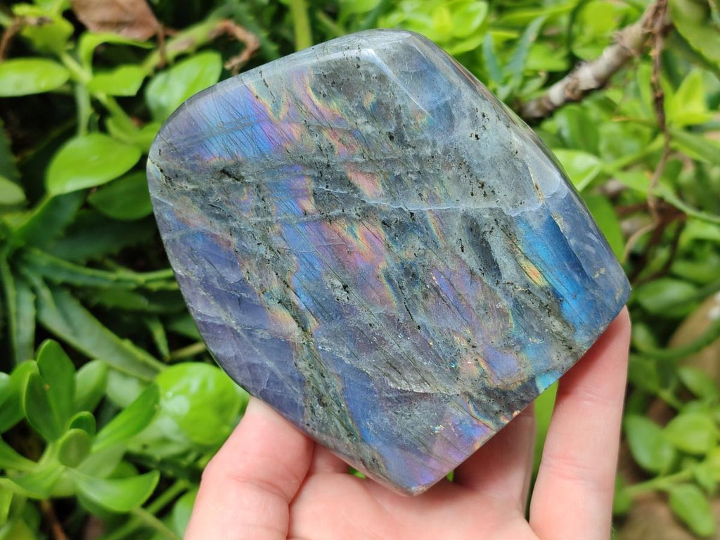 Polished Rare Purple Sunset Flash Labradorite Standing Free Forms x 2 From Madagascar