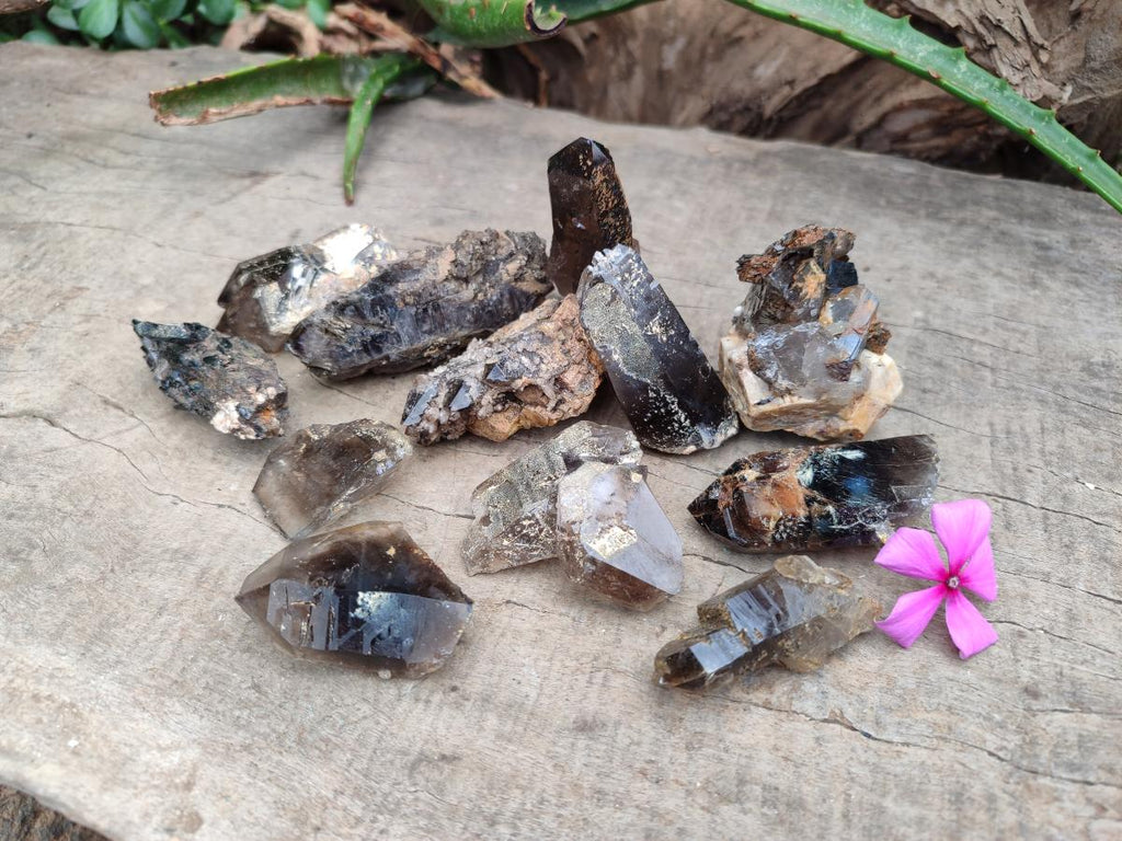 Natural Smokey Quartz Crystals x 12 From Zomba Plateau, Malawi
