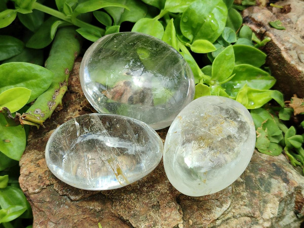 Polished Rock Crystal Galets x 12 From Amoron’i Mania, Madagascar