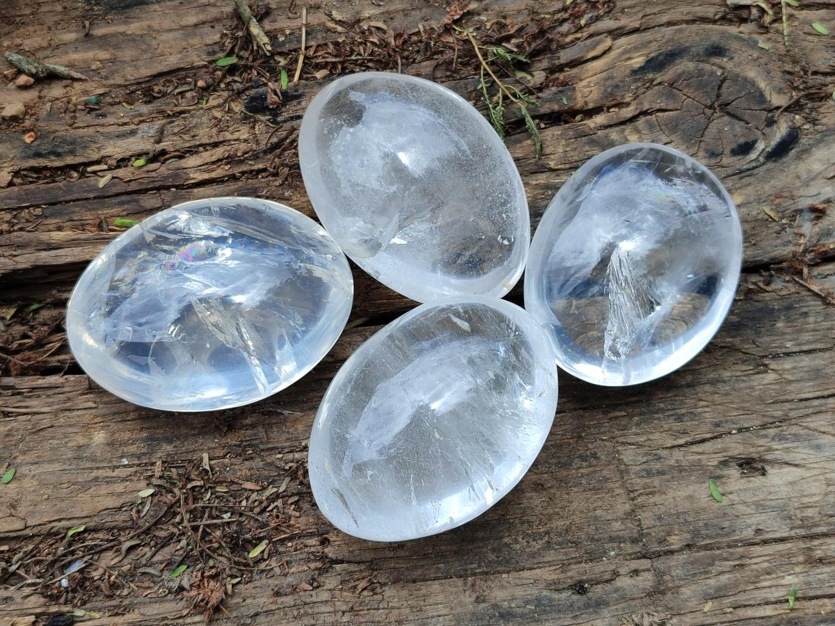 Polished Rock Crystal Galets x 12 From Amoron’i Mania, Madagascar