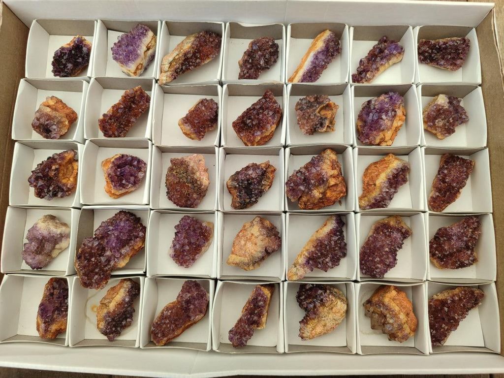 Natural Dark Purple Amethyst Quartz Crystal Plates x 35 From Boekenhouthoek, South Africa