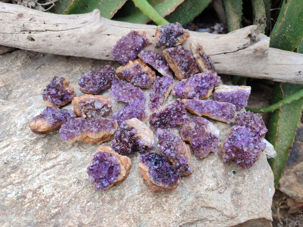 Natural Dark Purple Amethyst Quartz Crystal Plates x 35 From Boekenhouthoek, South Africa