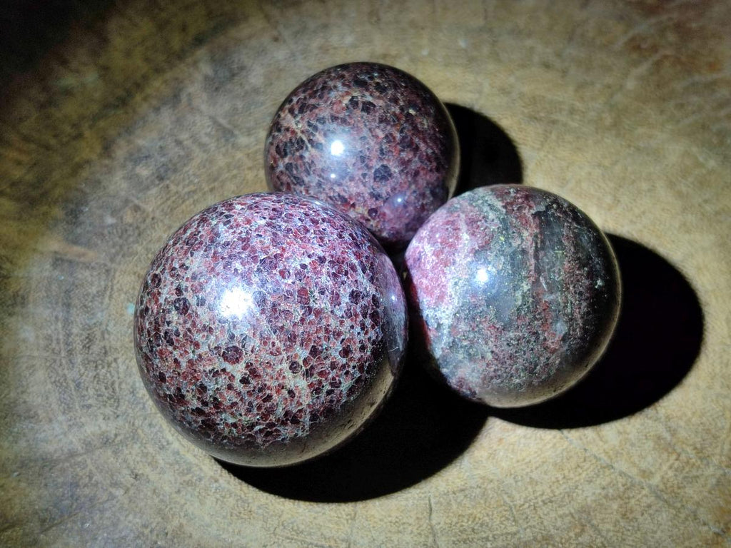 Polished Garnet Spheres x 5 From Mahajanga, Madagascar
