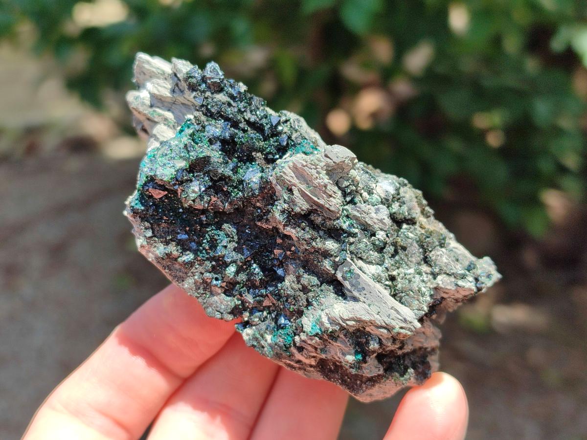 Natural Libethenite Crystals on Dolomite Matrix Specimens x 6 From Shituru, Congo