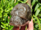 Hand Made Smokey Window Quartz Skull Cavings x 3 From Madagascar