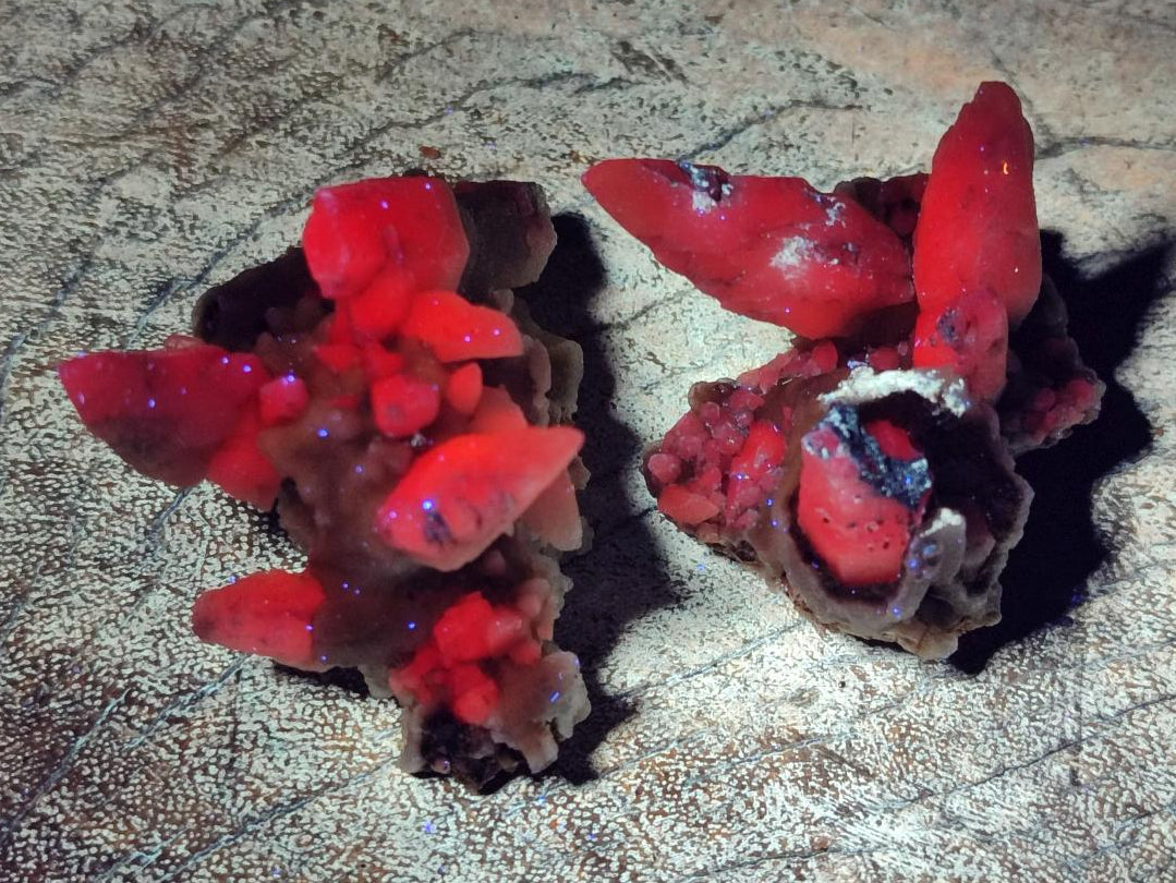 Natural Drusy Quartz Coated Spearhead Calcite Crystals x 12 From Albert's Mountain, Lesotho