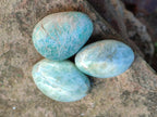 Polished Amazonite Palm Stones x 35 From Madagascar
