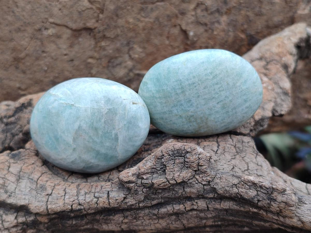 Polished Amazonite Palm Stones x 35 From Madagascar