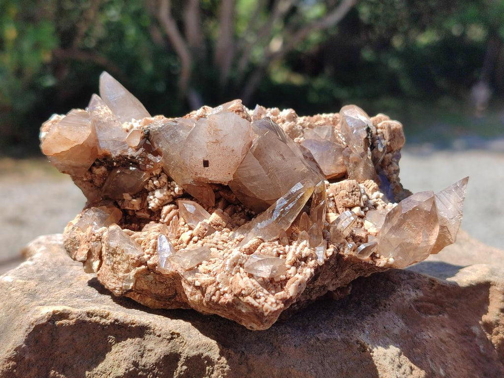 Natural Smokey Quartz Clusters with Associated Minerals x 4 From Zomba Plateau, Malawi