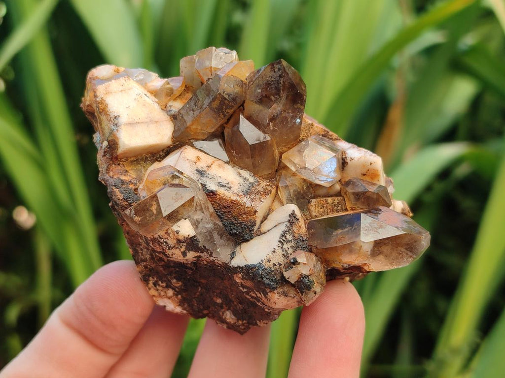 Natural Smokey Quartz Clusters with Associated Minerals x 4 From Zomba Plateau, Malawi