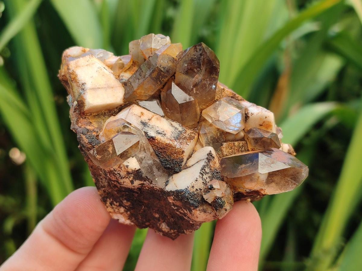 Natural Smokey Quartz Clusters with Associated Minerals x 4 From Zomba Plateau, Malawi