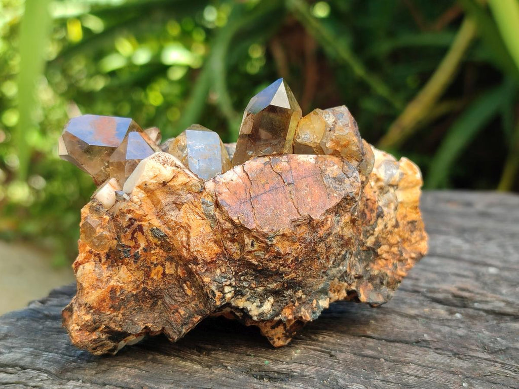 Natural Smokey Quartz Clusters with Associated Minerals x 4 From Zomba Plateau, Malawi