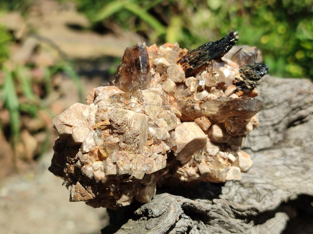 Natural Smokey Quartz Clusters with Associated Minerals x 4 From Zomba Plateau, Malawi