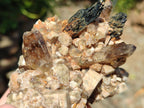 Natural Smokey Quartz Clusters with Associated Minerals x 4 From Zomba Plateau, Malawi