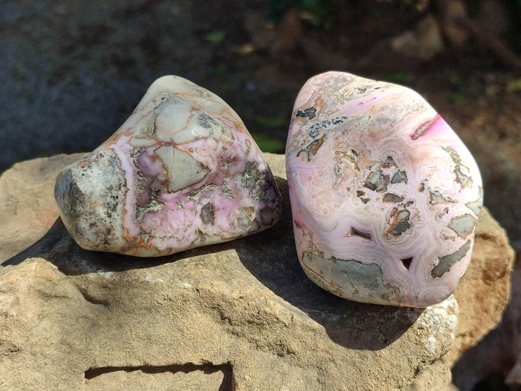 Polished Cobaltion Calcite in Dolomite Free Forms x 6 From Kakanda, Congo