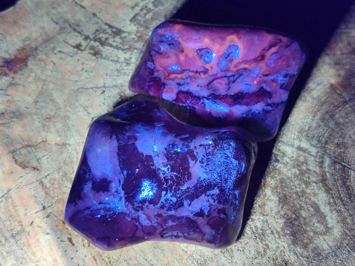 Polished Cobaltion Calcite in Dolomite Free Forms x 6 From Kakanda, Congo