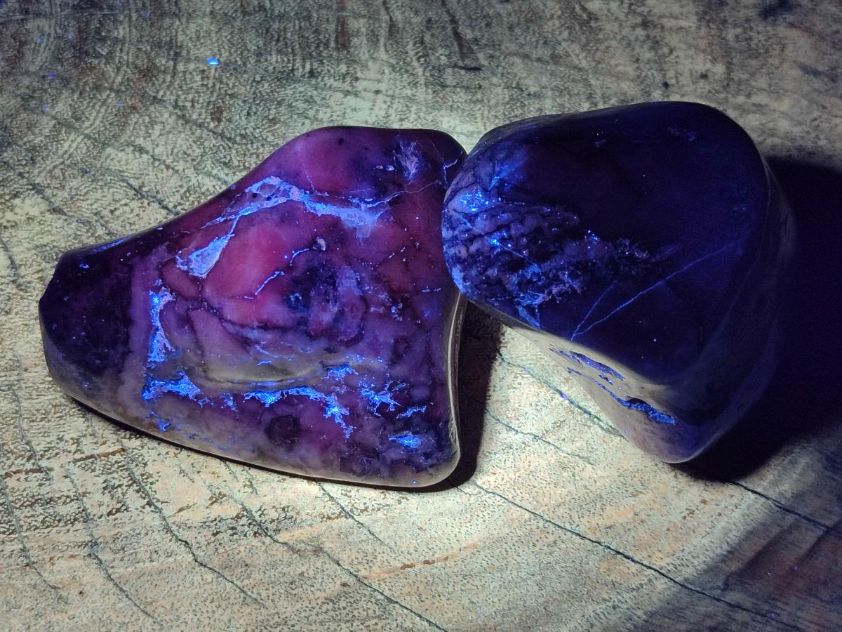 Polished Cobaltion Calcite in Dolomite Free Forms x 6 From Kakanda, Congo