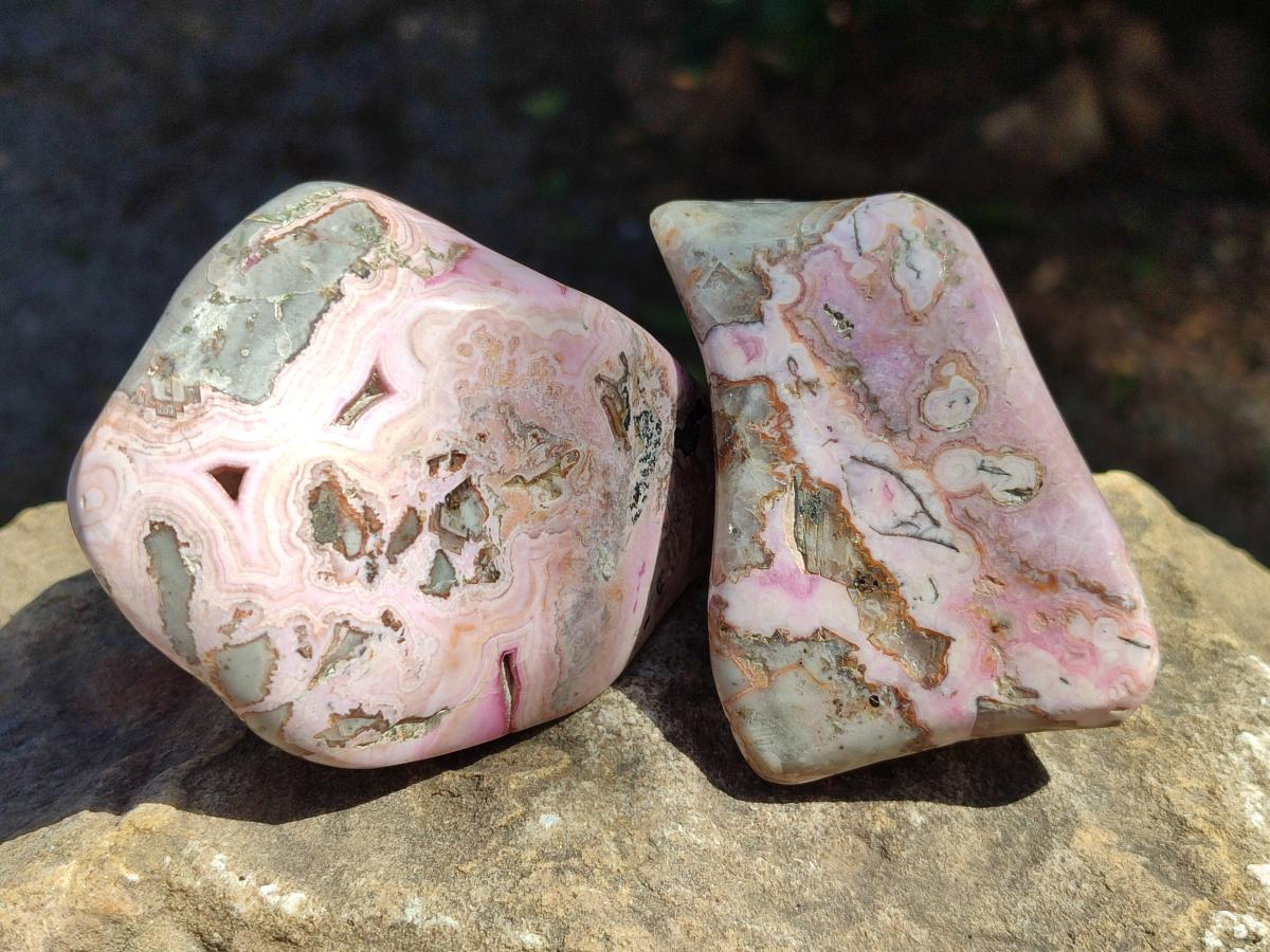 Polished Cobaltion Calcite in Dolomite Free Forms x 6 From Kakanda, Congo