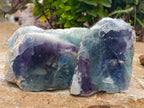 Polished On One Side Watermelon Fluorite Specimens x 6 From Uis, Namibia