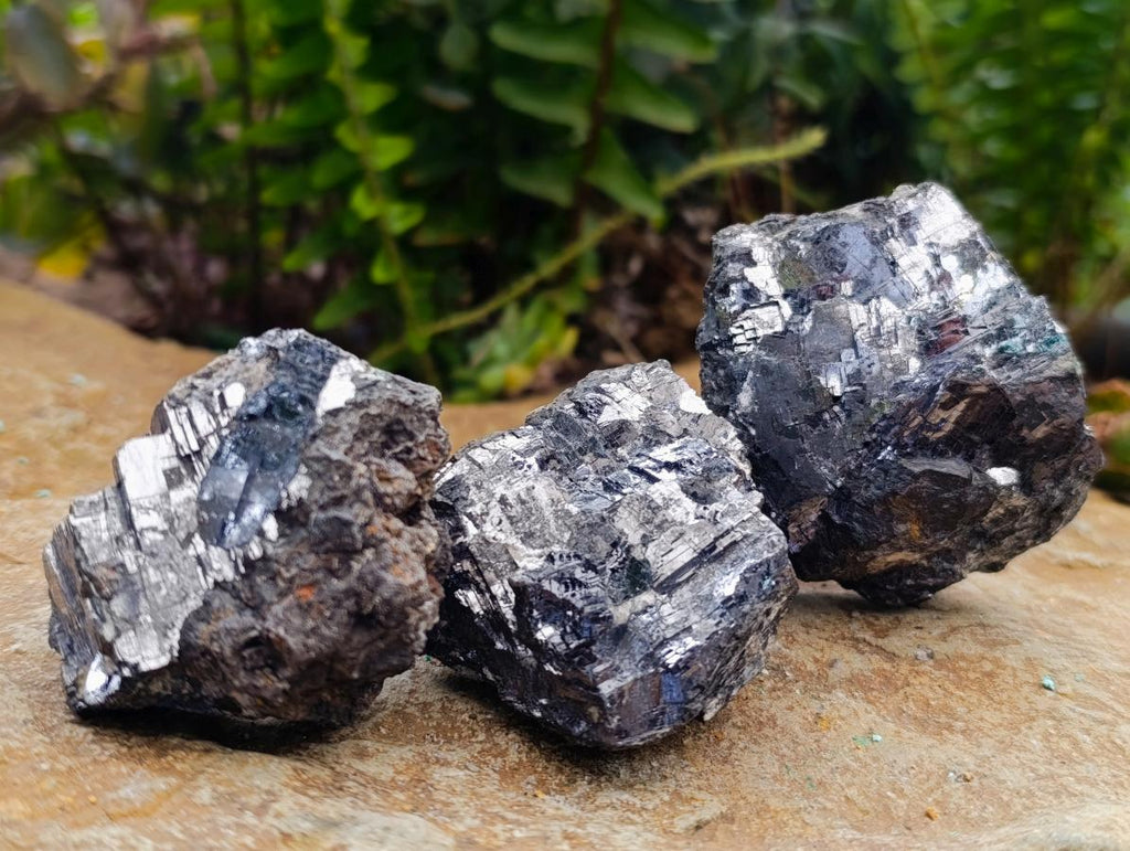 Natural Bright Silver Lead Galena Cobbed Specimens x 20 From Kaokoveld, Namibia