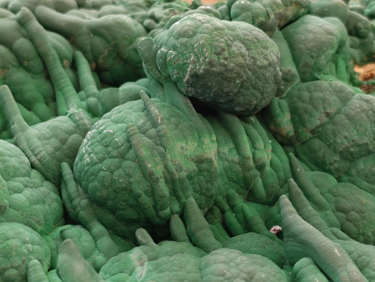 Natural Large Malachite Stalactite Cave Wall Specimen x 1 From Kolwezi, Congo