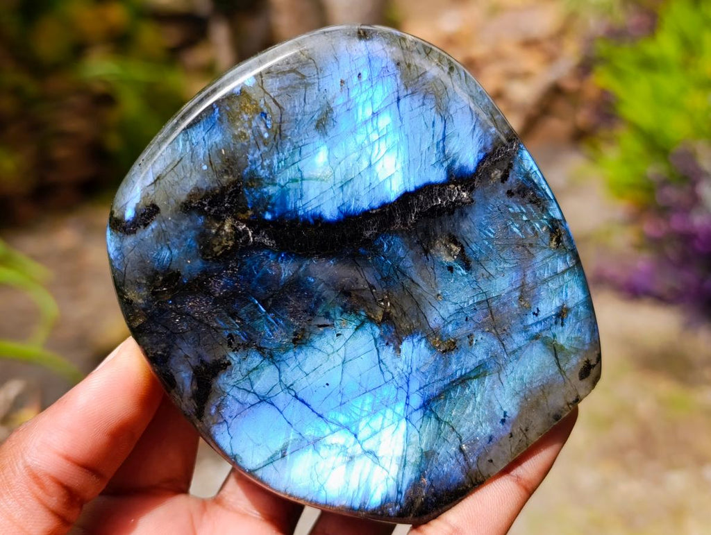 Polished Labradorite Standing Free Forms x 3 From Madagascar