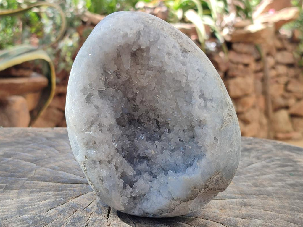 Polished Blue Celestite Egg x 1 From Sakoany, Madagascar