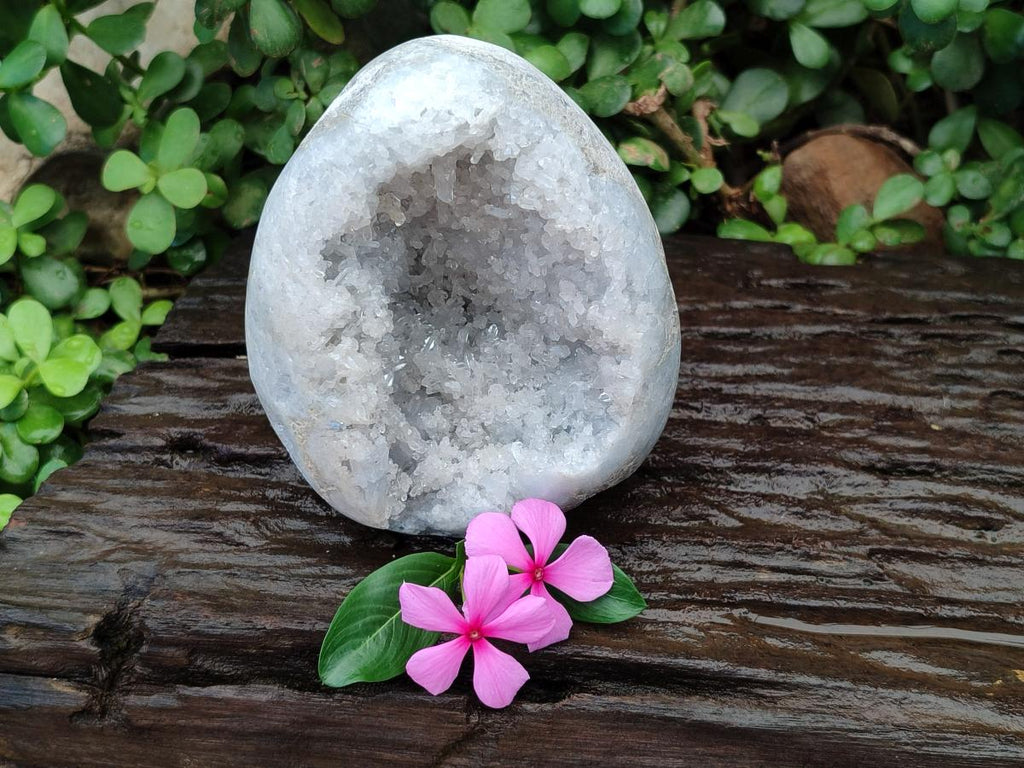 Polished Blue Celestite Egg x 1 From Sakoany, Madagascar