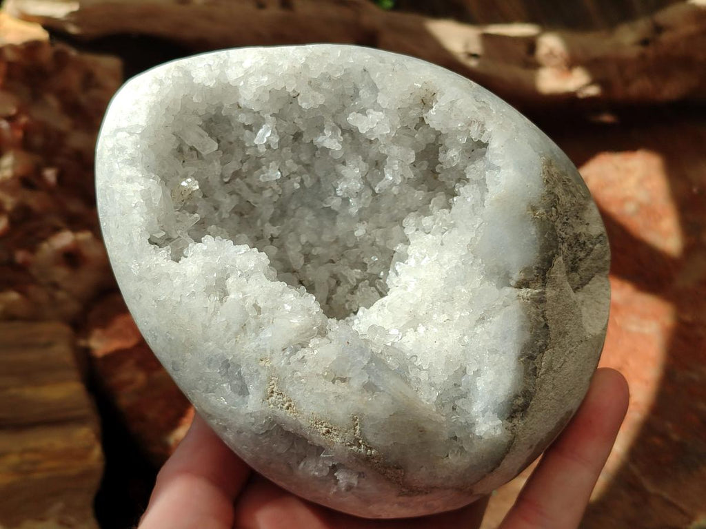 Polished Blue Celestite Egg x 1 From Sakoany, Madagascar