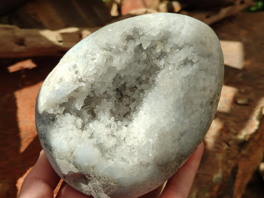 Polished Blue Celestite Egg x 1 From Sakoany, Madagascar