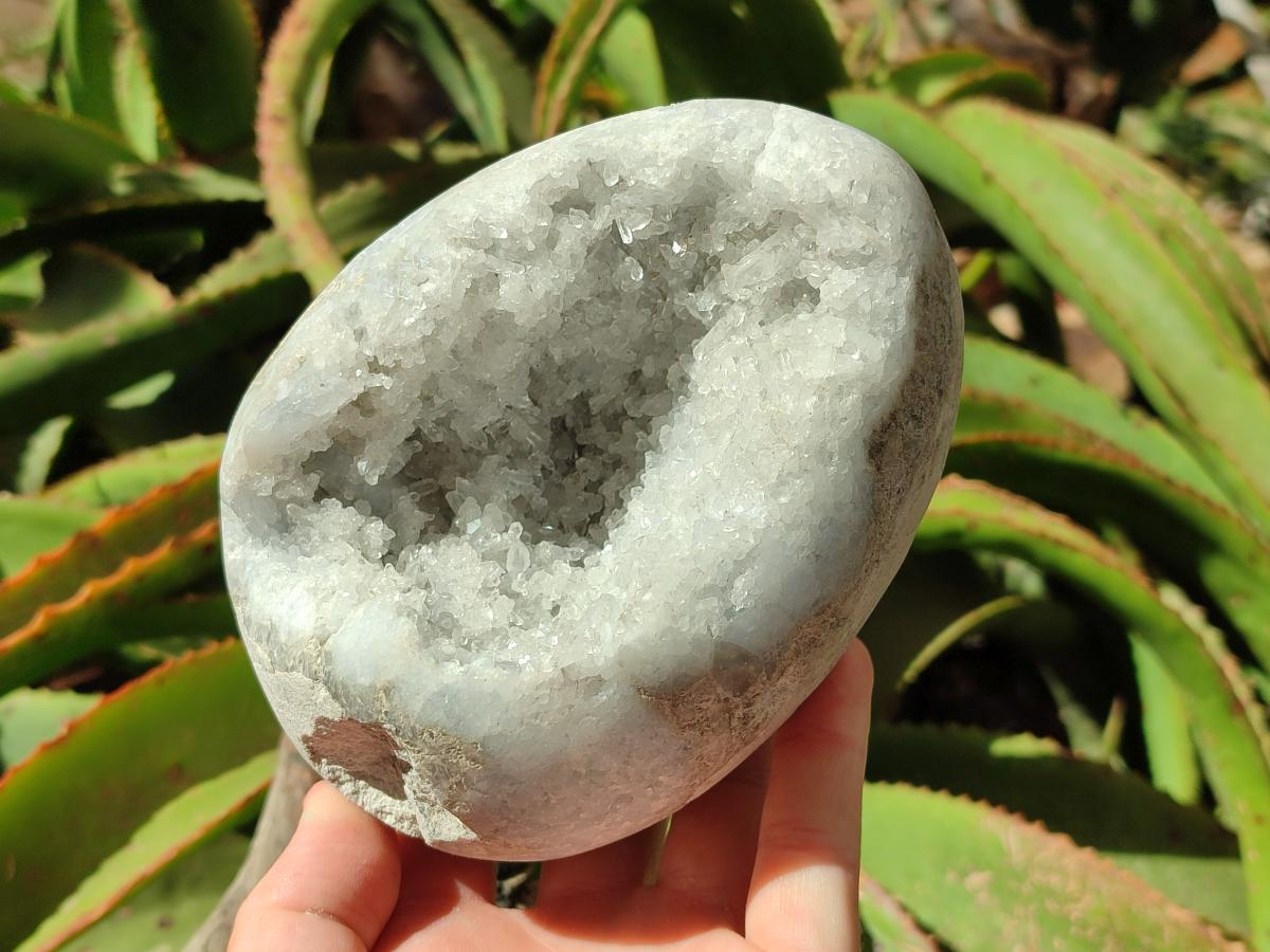 Polished Blue Celestite Egg x 1 From Sakoany, Madagascar