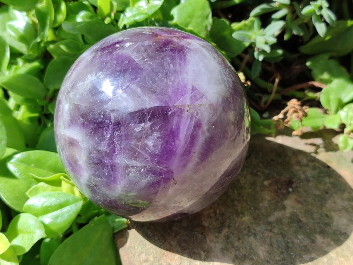 Polished Large Chevron Amethyst Sphere x 1 From Madagascar