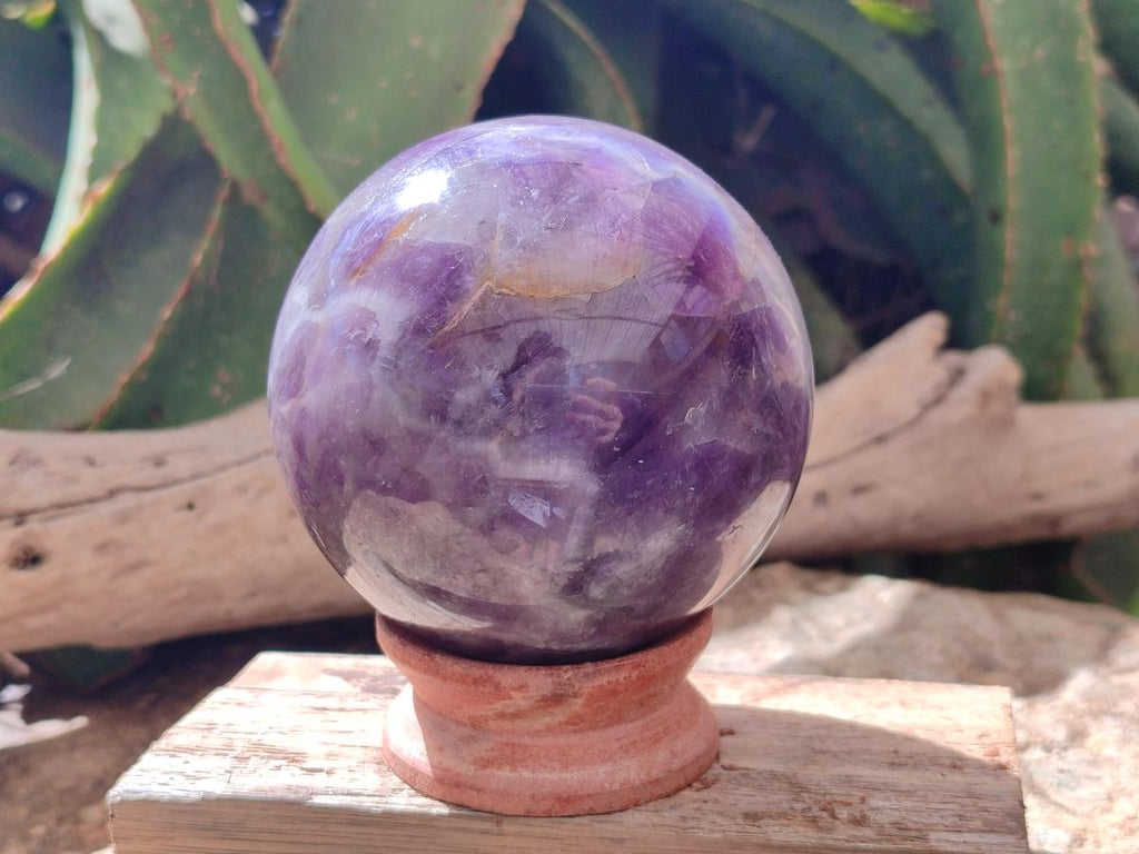 Polished Large Chevron Amethyst Sphere x 1 From Madagascar