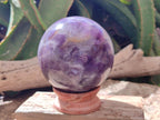 Polished Large Chevron Amethyst Sphere x 1 From Madagascar