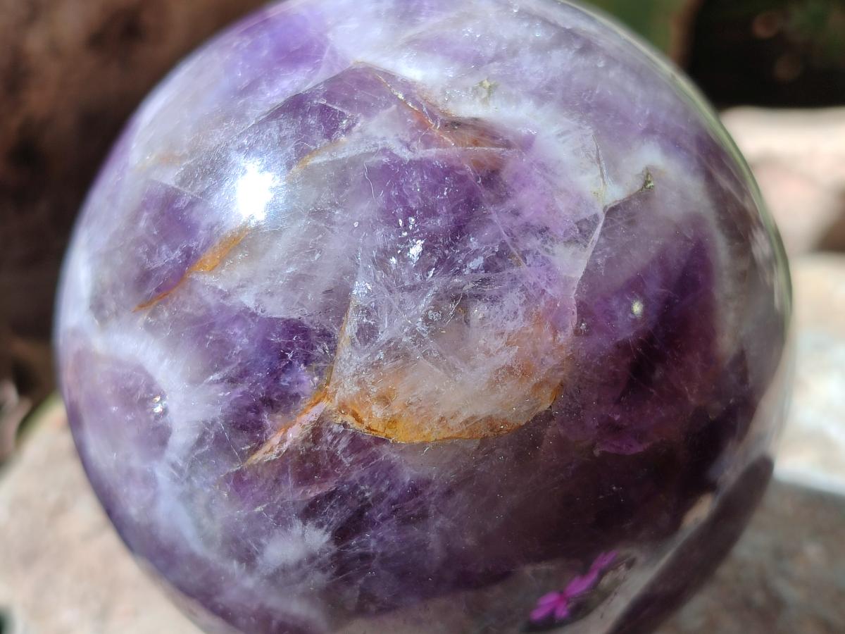Polished Large Chevron Amethyst Sphere x 1 From Madagascar