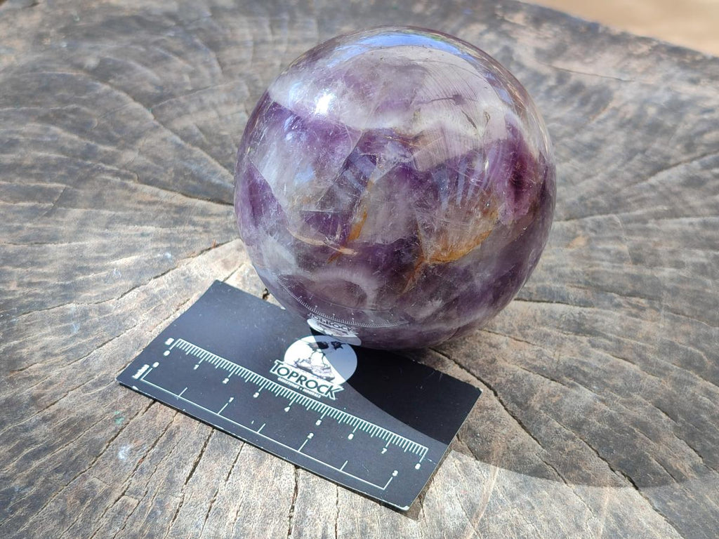 Polished Large Chevron Amethyst Sphere x 1 From Madagascar