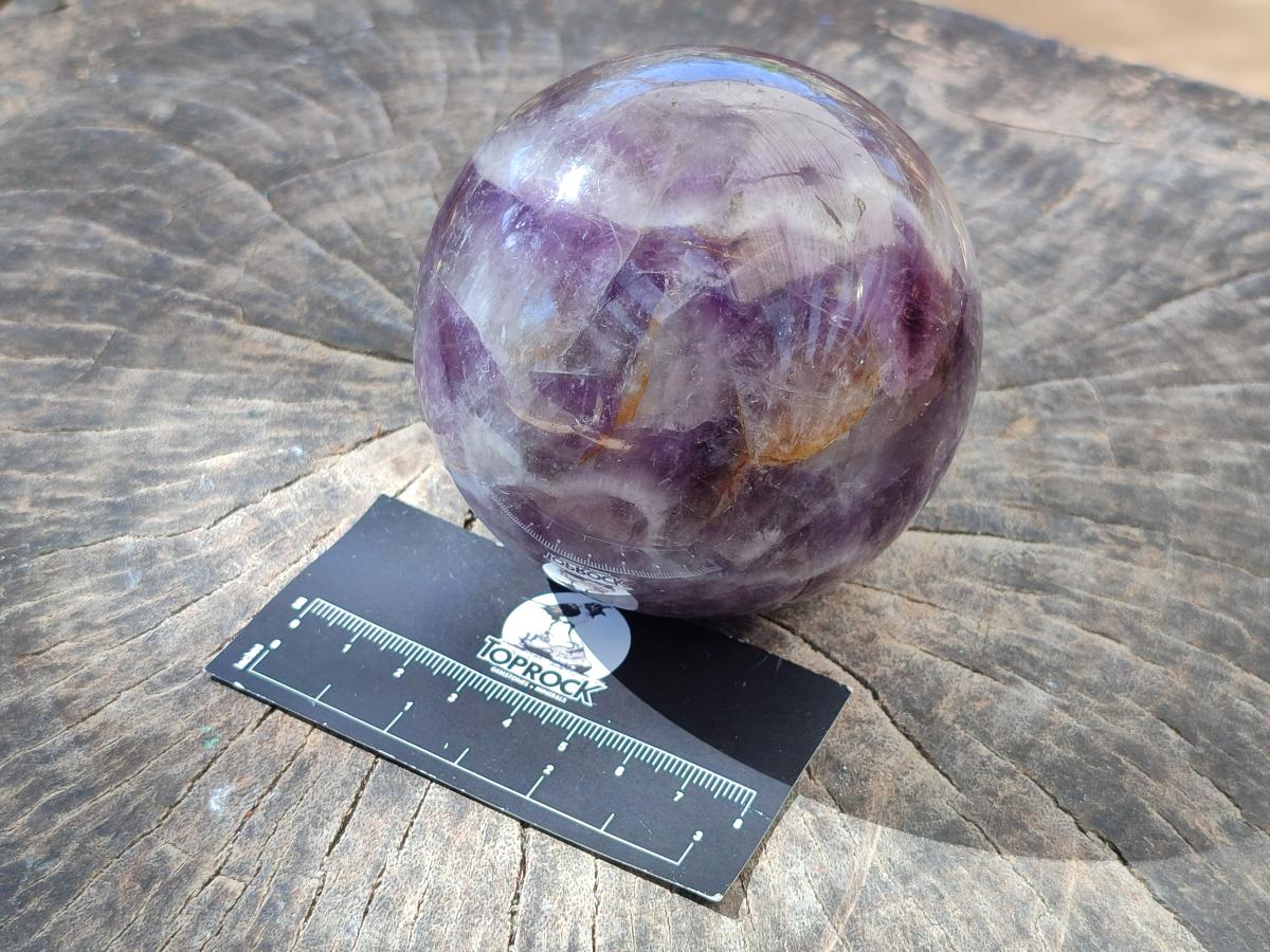 Polished Large Chevron Amethyst Sphere x 1 From Madagascar
