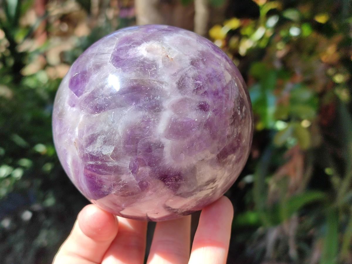 Polished Large Chevron Amethyst Sphere x 1 From Madagascar