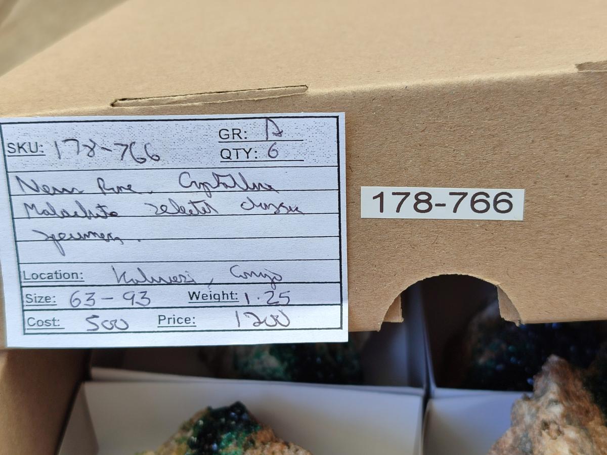 Natural Crystalline Malachite Specimens x 6 From Tenke Fungurume, Congo