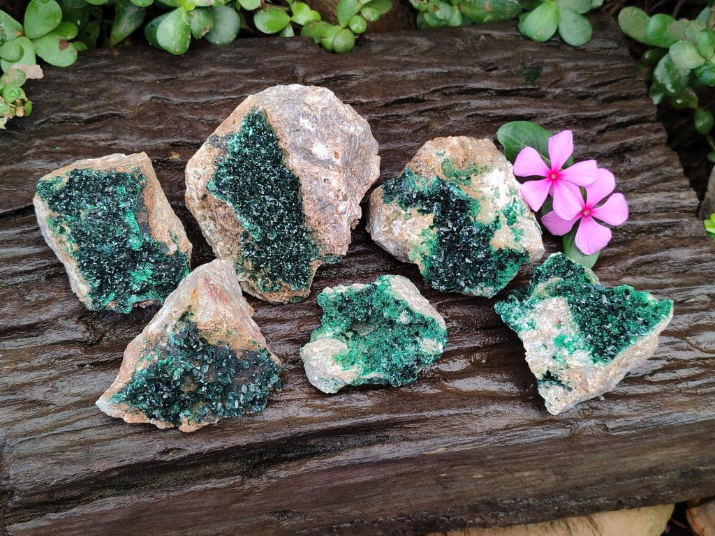 Natural Crystalline Malachite Specimens x 6 From Tenke Fungurume, Congo
