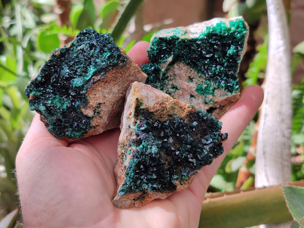Natural Crystalline Malachite Specimens x 6 From Tenke Fungurume, Congo