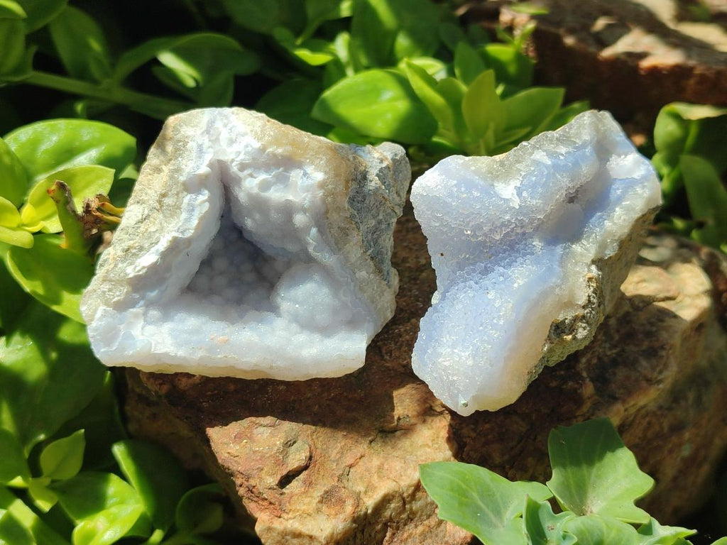 Natural Blue Lace Agate Geodes and Clusters Specimens x 24 From Nsanje, Malawi