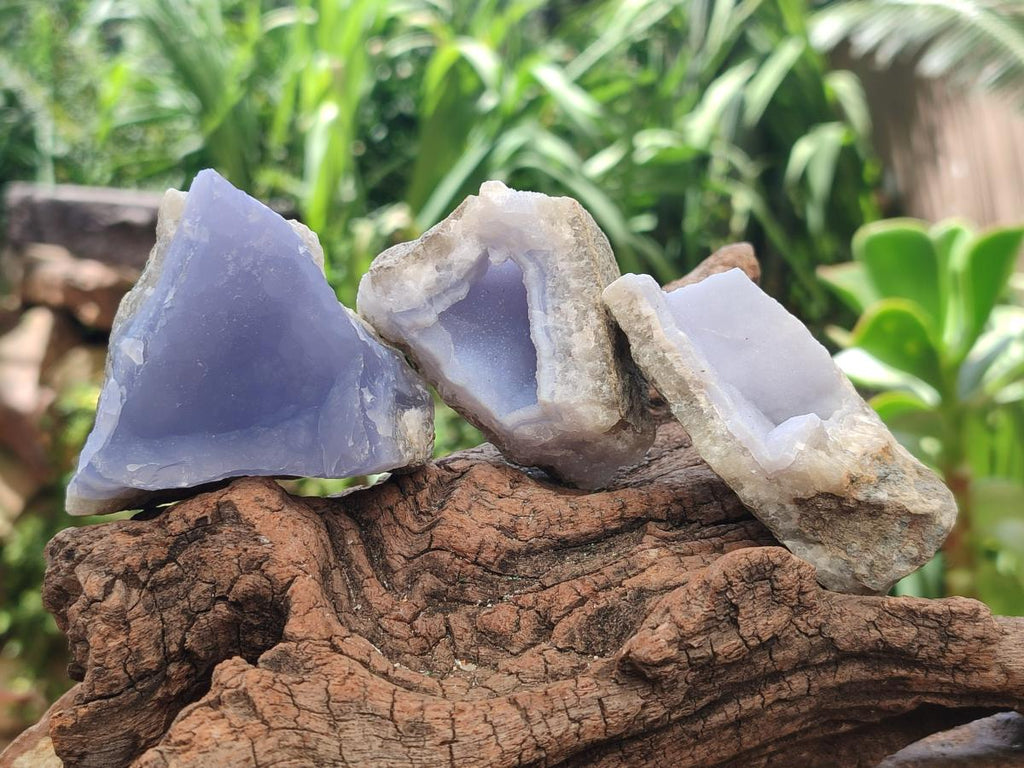 Natural Blue Lace Agate Geodes and Clusters Specimens x 24 From Nsanje, Malawi