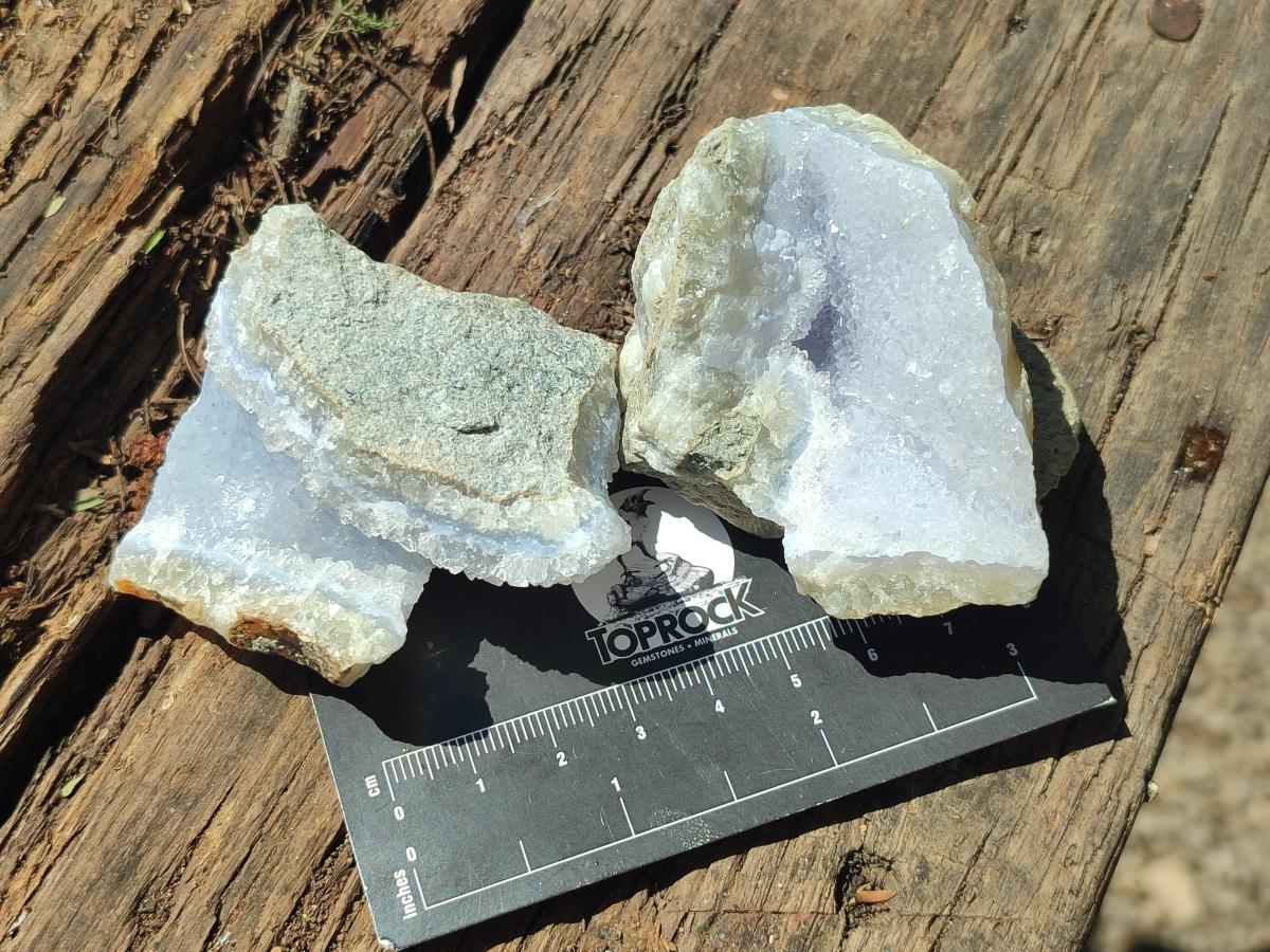 Natural Blue Lace Agate Geodes and Clusters Specimens x 24 From Nsanje, Malawi